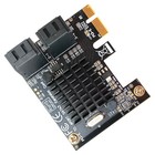 Pci-e X1 To Sata 3 0 Expansion Card 4 Port Controller Adapter Data Power Cable