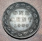 Canada 1900 No  h  Large Cent Vf Original Toning Victoria Canadian Large Penny