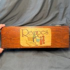 Vintage Wooden Recipe Box Hinged Lid Kitchen Storage Rustic Decor