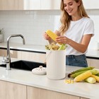 1 7 Gal Tall Cylindrical Compost Bin With Charcoal Filter Lid For Odorless