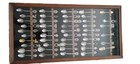 Vtg 45 Souvenir Spoon Display Case  Bombay Company  41 Spoons Included 
