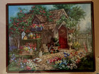 Home Interior By Barbara Mock Cottage W Birdhouses Hat Flower Pots   Flowers  
