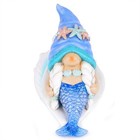 Mermaid Gnome Figurine - Blue Ocean Decor For Indoor outdoor Use  Summer Beac   