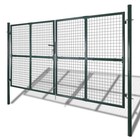 Garden Gate Wooden Double Door Fence Gate With Posts Powder-coated Steel Vidaxl