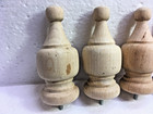 4 Unused Turned Wood Finials Unfinished 4  Tall Vintage