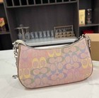 Coach Teri Shoulder Bag In Rainbow Signature Canvas   Leather Cda91 Silver sand