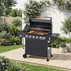 6 Burner Bbq Propane Gas Grill W side Burner 72000 Btu Stainless Steel Barbecue