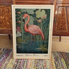 William Morris Flamingo Poster  Vintage Botanical Mid Century Wall Art