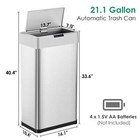 Motion Sensor Kitchen Trash Can Stainless Steel Garbage Can Touchless 21 1 Gal