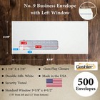  9 Business Envelope W left Window  3 7 8 X 8 7 8  Security  24lb  White  500ct