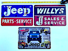 Willys Jeep Sales   Service Tin Sign Metal Sign Art Shop Man Cave Garage Willy s