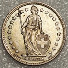1931-b Switzerland 1 Franc  835 Fine Silver Coin