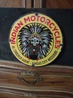 Vintage Indian Motorcycles Porcelain Sign Kansas City Sales Service Chief 12 