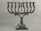 Judaica Hanukkah Menorah Silver 925 Rare Beautiful 1950s