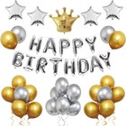 Happy Birthday Balloons 18th 25th 40th Black   Gold Theme Party Decor Baloons Uk