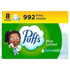 Puffs Plus Lotion Facial Tissues  8 Family Boxes  124 Facial Tissues Per Box  Al