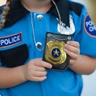Police Badge With Chain And Belt Clip  Detective Role Play Costume Accessory  Go