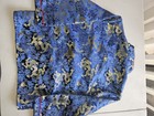 Jin Quan Long Blue Dragon Silk Brocade Tang Jacket Frog Closures Size 8