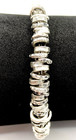 Sterling Silver   925 Washer Hammered  Bracelet 7   Long Adjustable