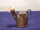 Vintage Antique 1800 s Miners Lamp Teapot Shape Copper tin Oil With Wick   Hook