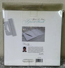 David Tutera Wedding Guest Book White Flocked Swirl With A Silver Pen Nos