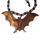 Funky Black Gothic Giant Bat Pendant Necklace Emo Amulet Vampire Costume Jewelry