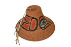 Haida Painted Cedar Bark Hat - Eagle And Raven Mid 20th Century  7  H X 14 5  D