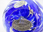 Pyromania Glass Studio Oregon Hand Blown Float Cobalt Blue white 2005 Label sign