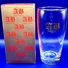 Set O 2 Vtg Japan Asahi Beer Glasses 200cc Barware Gold Rim Tumbler Box 80s Rare
