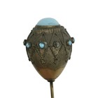 Vintage antique Hatpin With Turqoise Glass Cabachons
