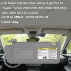 Left Driver Sun Visor W o Lights For 2005-2015 Toyota Tacoma 74320-04181-b1