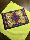 Vintage Navajo Whirling Log Tobacco Cigarette Rug Design Felt Flannel 8 5x6         