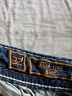 Rock Revival Bootcut Jeans Blue Denim Medium Wash Distressed Embroidered Men s