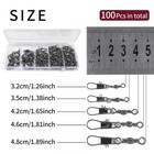 Scaups 100pcs Fishing Swivels - 5 Sizes Barrel Snap Swivel Tackle