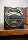 Vintage Industrial Steampunk Gauge Ammeter  Railroad Boiler Steam Engine Antique
