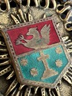 Vintage Reinad Coat Of Arms Gold Enamel Family Crest Shield Pendant Griffon