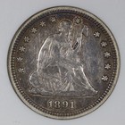1891 S Seated Liberty Quarter - Anacs Xf45 Old Soapbox  original Coin     198