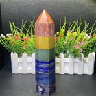 2lb 8 5  Natural Seven Chakras Obelisk Tower Crystal Quartz Energy Reiki Healing