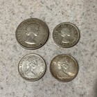 Canadian Coins Silver Lot Of 4  1  1958 Half Dollar  1  1964    2  1967 Quarters