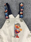 Vintage Sesame Street 24m Toddler Boys Overalls Elmo Ernie Safari Shortalls 90s