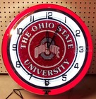 19  Ohio State University Buckeyes Sign Double Neon Clock