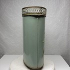 Vintage Plymouth Tole Hand Painted Umbrella Stand Metal Toleware Ball Footed