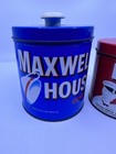 Vtg Maxwell Coffee Lipton Tea Canister Button-top Tin Jl Clark Containers 1960 s
