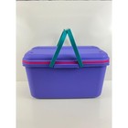 Eagle Craftstor Large Purple  Teal Tote W 2 Module Craft Sewing Storage Box Usa