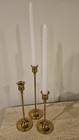 Set Of 3 Vintage Graduated Height Brass Candletick Holders