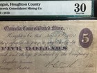 1873  5 Osceola Consolidated Mining Company Houghton County Michigan Pmg 30 Vf