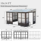 Domi 10x14ft Wall Mounted Sunroom With Pc Roof And Lockable Sliding Doors