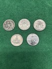 100 Years Of Us Half Dollars  Lot Of 5 Half Dollars  Includes 2 Silver Halves 