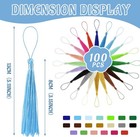 100 Pcs Bookmark Tassels Bulk 20 Colors Soft Craft Silky Handmade Mini Tassels