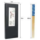 5 Pairs Japanese Natural Bamboo Chopsticks With Unique Pattern Blue